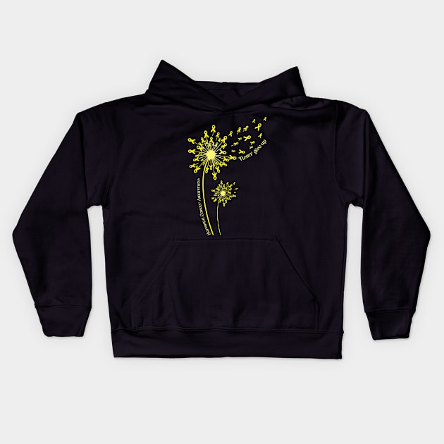 Dandelion Sarcoma Cancer Awareness Never Give Up T-shirt Kids Hoodie by Elliottda